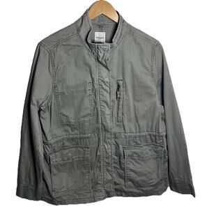 Kensie Jeans Military Utility Full Zip + Snap Button Cargo Jacket Women’s Size L
